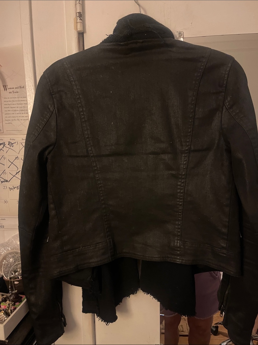 Super Cool, Free People Coated Black Denim Jacket. - Picture 2 of 7